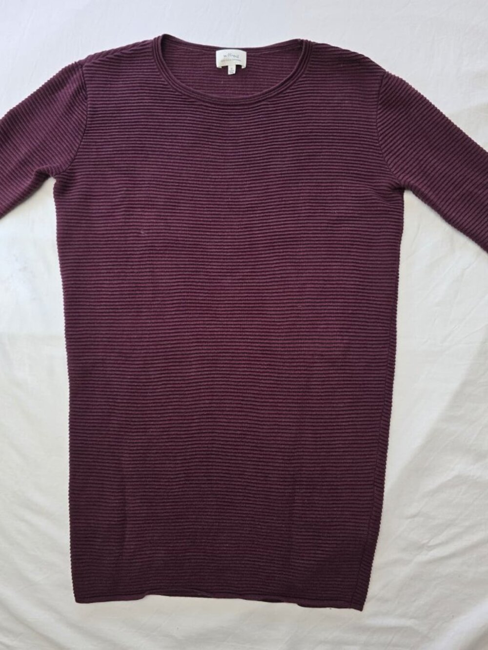 Wilfred Silk‑Cotton‑Cashmere Ribbed Sweater – XS – Burgundy